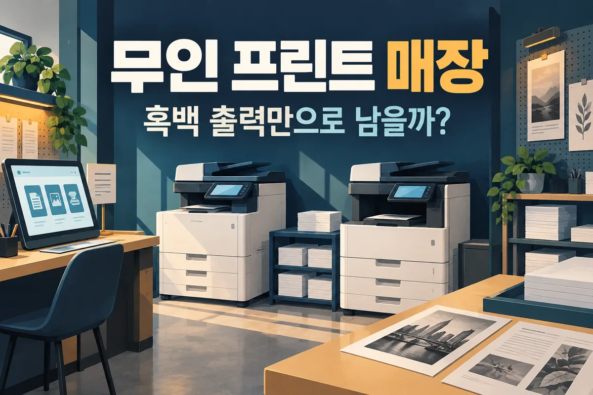 무인 프린트 매장, 흑백 출력만으로 운영이 될까? 비용과 손익분기점 계산